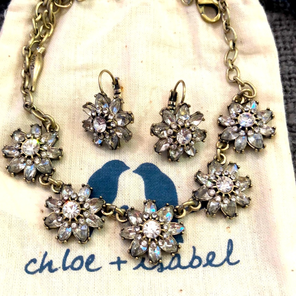 Rhinestone Necklace and earring set
